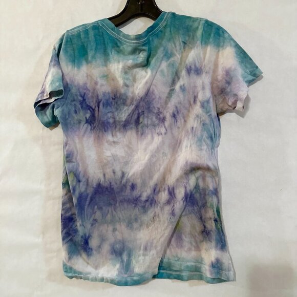 Converse Custom Tie Dye Tee Shirt Size Large Top Cotton Handmade Green Blue - Picture 3 of 6